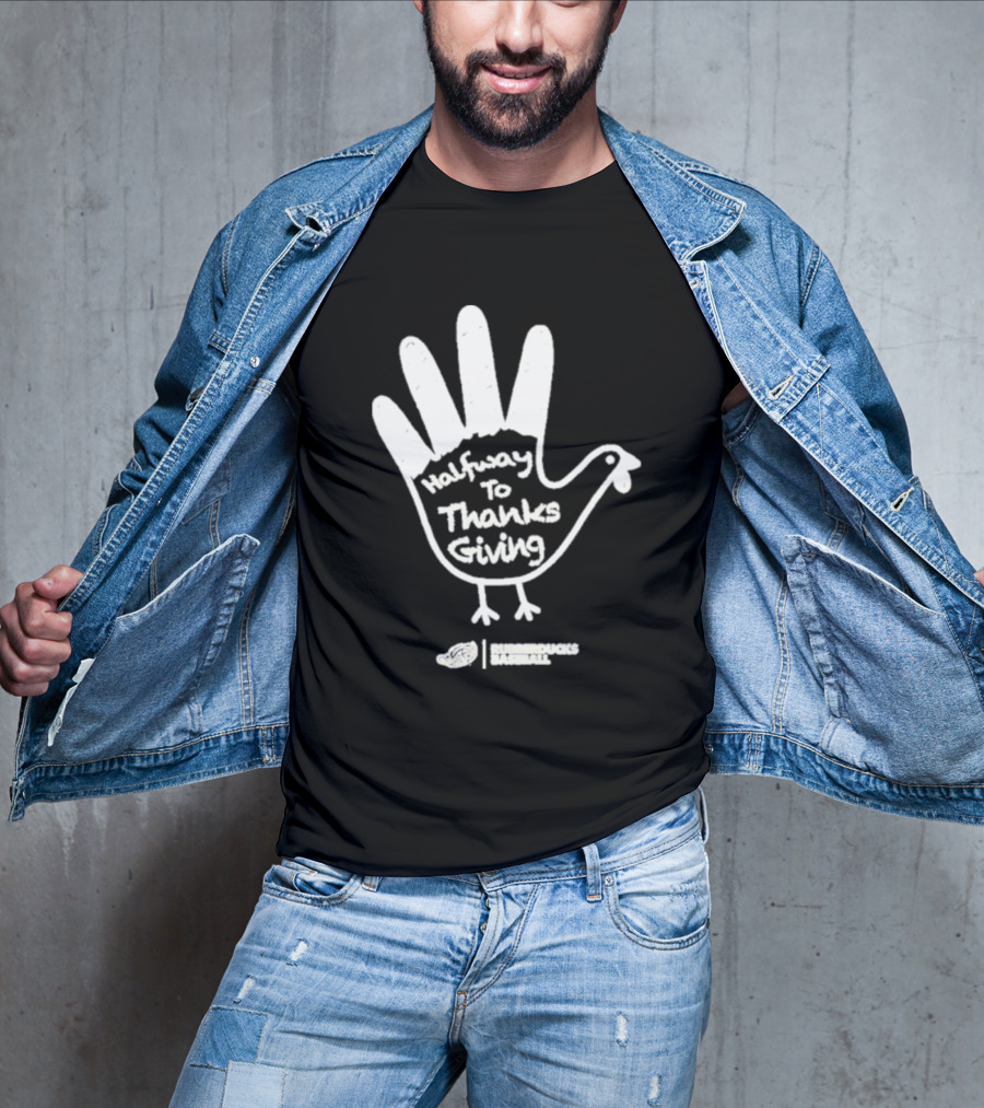 Rubberducks Halfway To Thanksgiving Hand Turkey T-Shirt