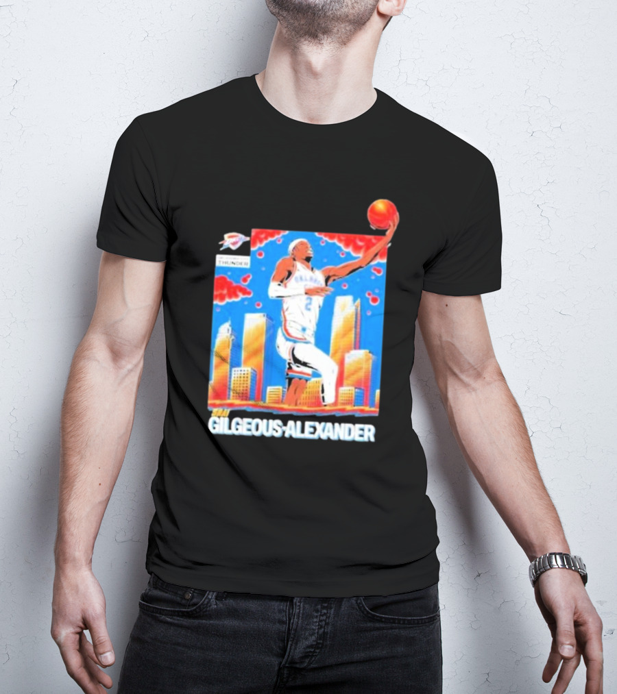 Thunder Basketball Hero Gilgeous-Alexander Skyline Dunk T-Shirt