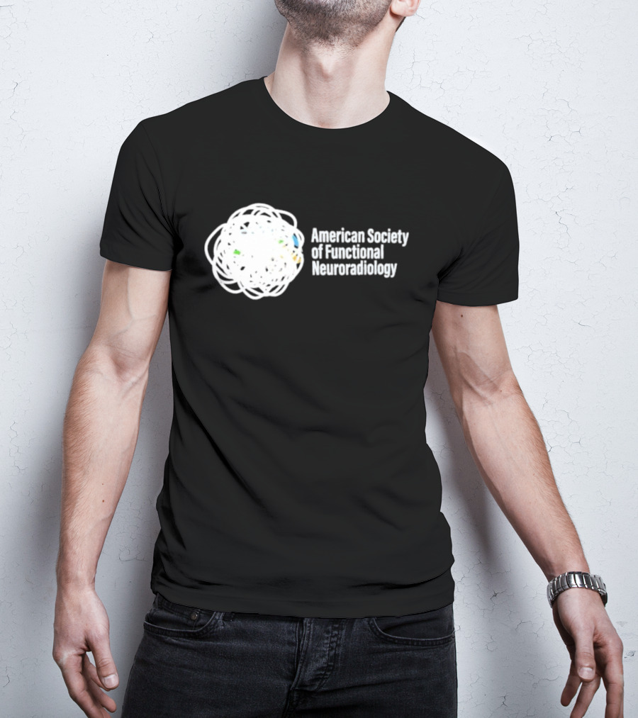 American Society Of Functional Neuroradiology Logo With Abstract Brain T-Shirt