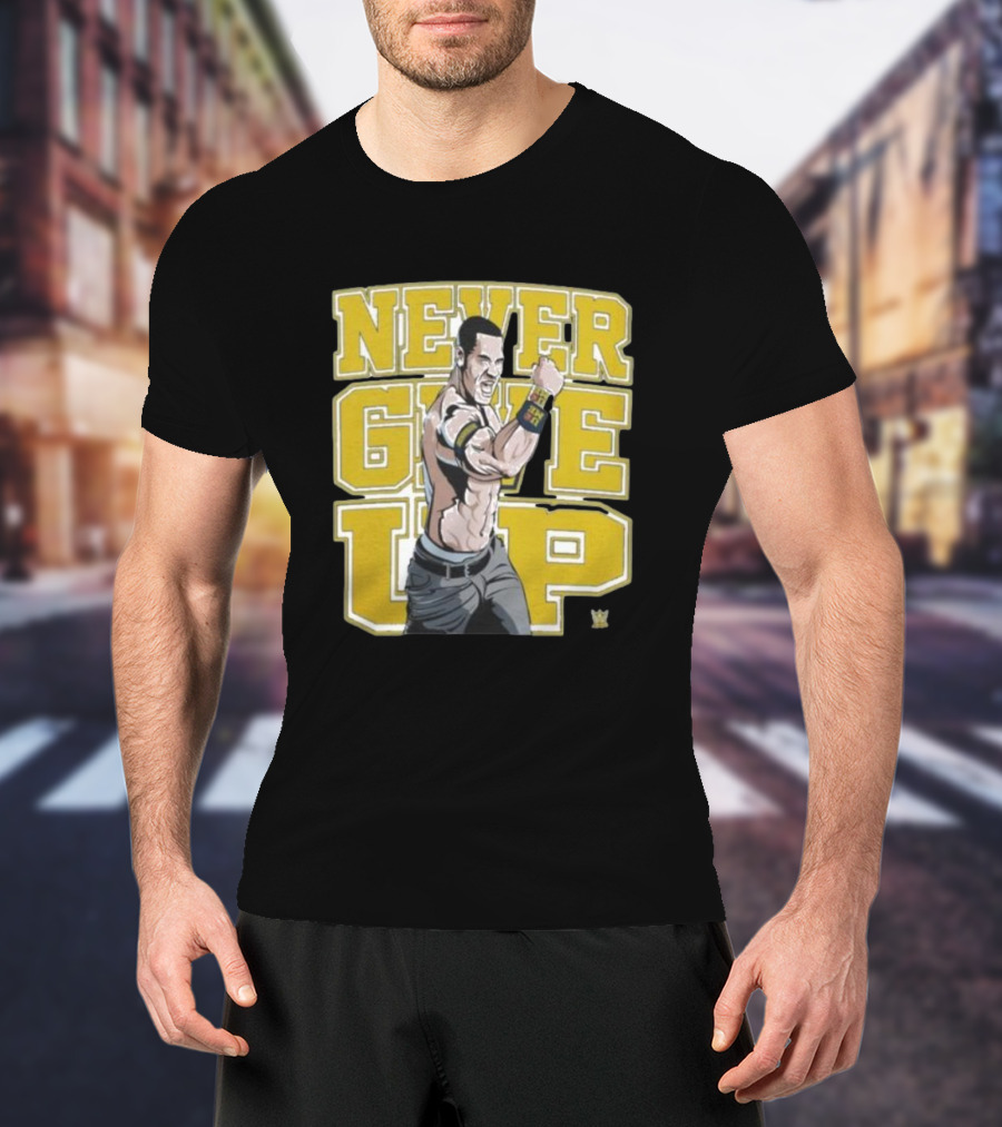 NEVER GIVE UP John Cena WWE T-Shirt