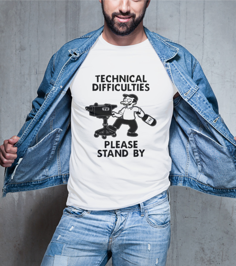 Technical Difficulties Please Stand By Camera Man TV T-Shirt
