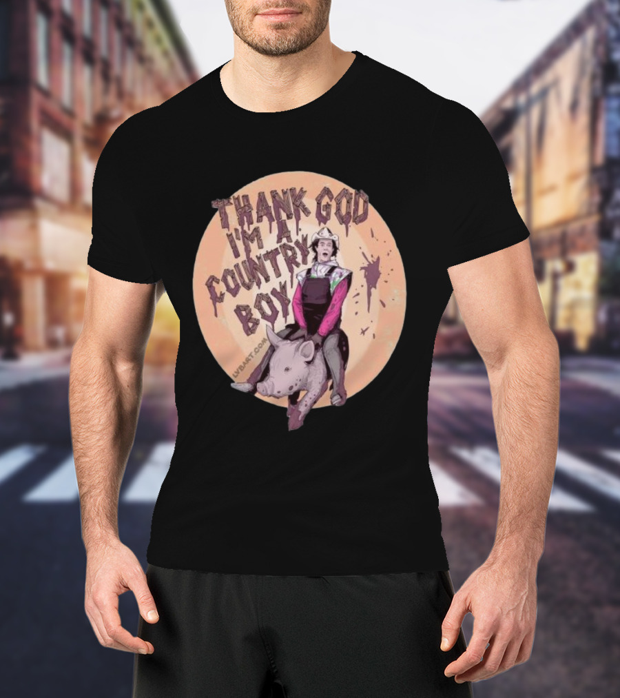 Thank God I'm A Country Boy Riding Pigman T-Shirt