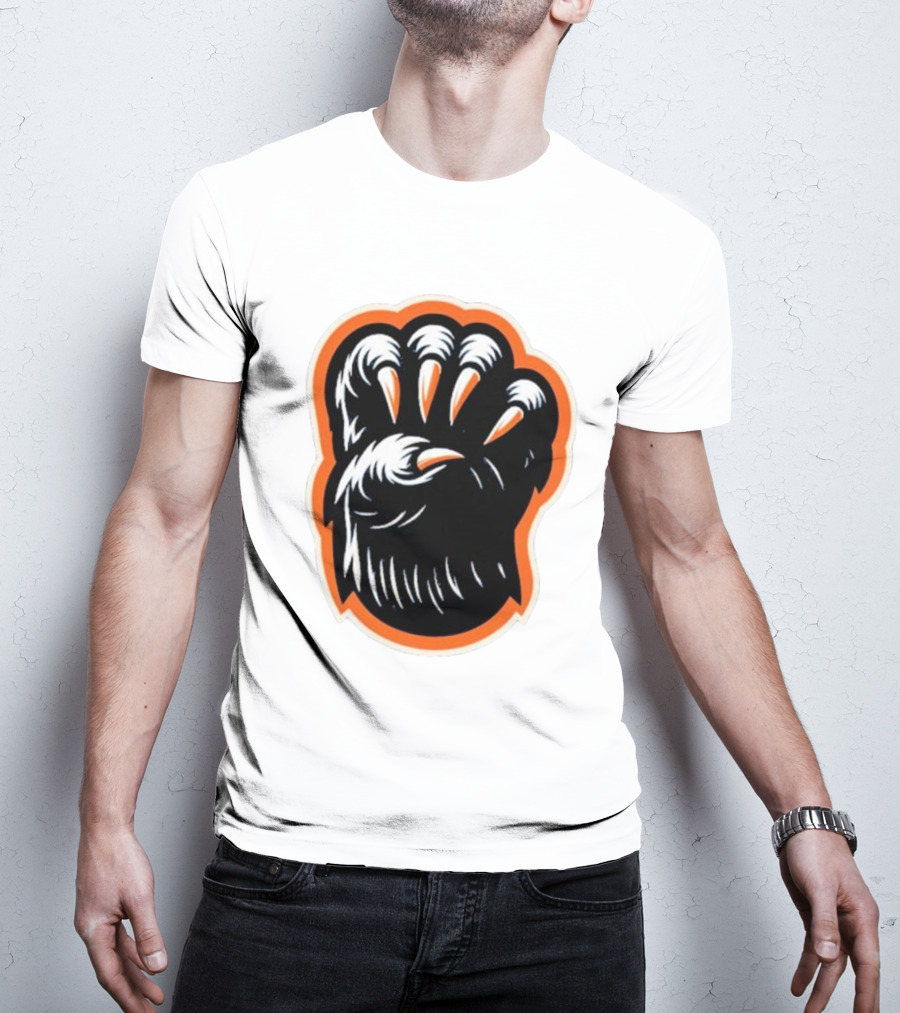 The Claw Foot Horror Paws Black Orange T-Shirt