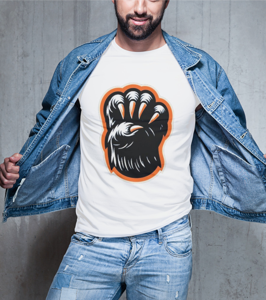 The Claw Foot Horror Paws Black Orange T-Shirt