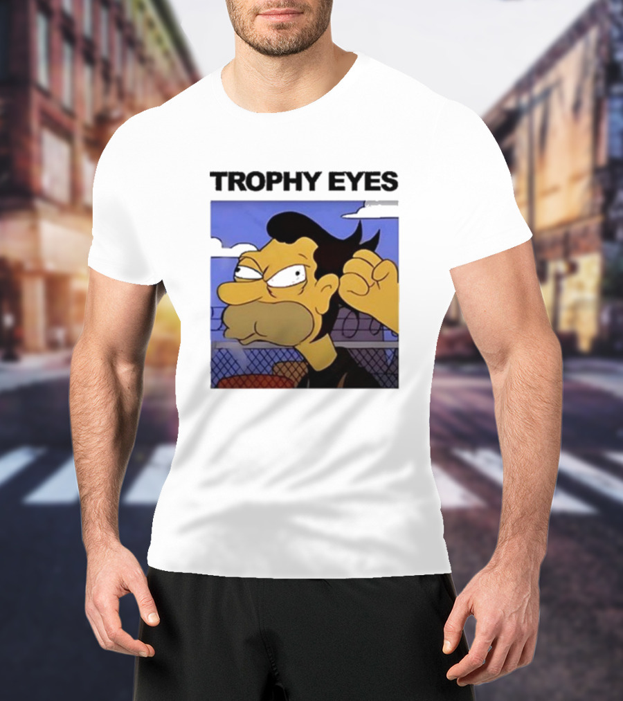 Trophy Eyes Angry Lenny Fence Background T-Shirt