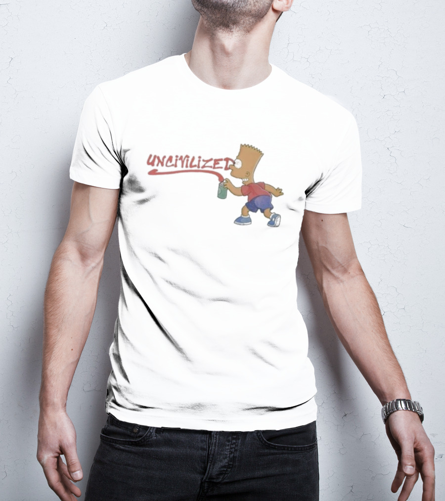 Uncivilized El Barto Graffiti Spray Can Iconic Character T-Shirt