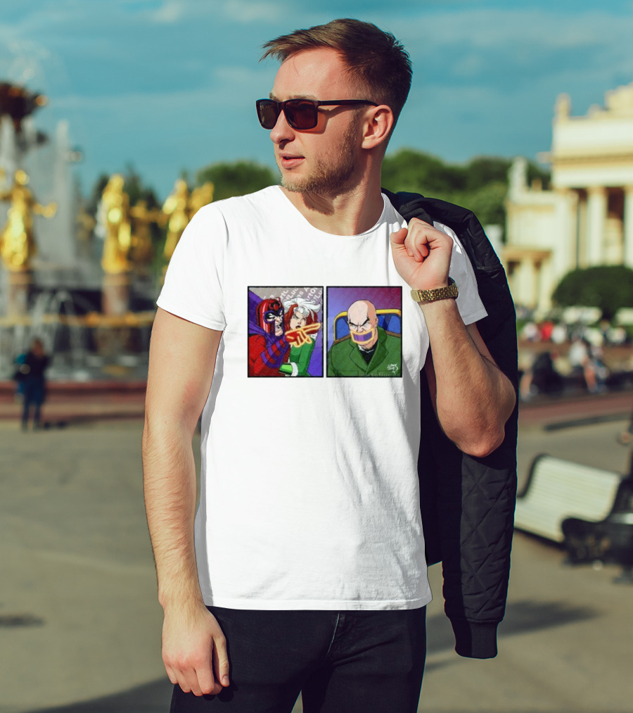 Magneto And Xavier Meme Panel With Pointing Gesture T-Shirt