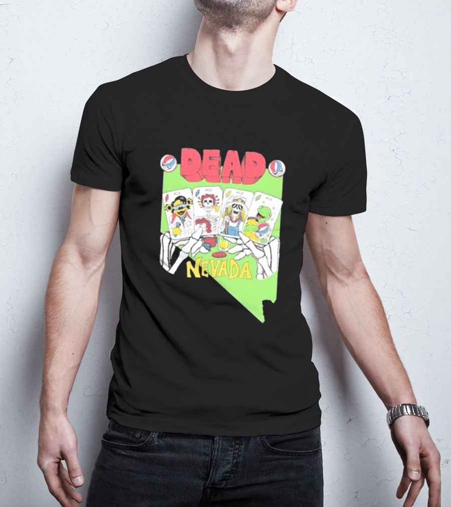 Dead Nevada United States Playing Cards Skeleton Hands T-Shirt