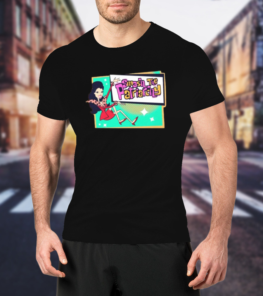 Smash The Patriarchy Retro Comic Style Woman Empowerment T-Shirt