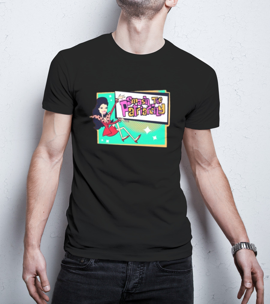 Smash The Patriarchy Retro Comic Style Woman Empowerment T-Shirt