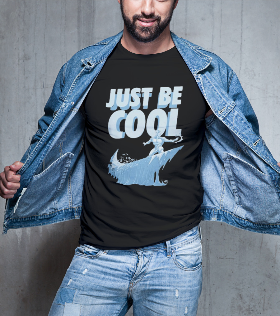 Just Be Cool Ice Man Surfing On Frozen Wave T-Shirt