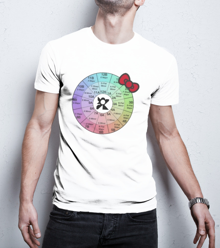 Ramonpang Djs Only Color Wheel Music Key Chart With Hello Kitty Bow T-Shirt