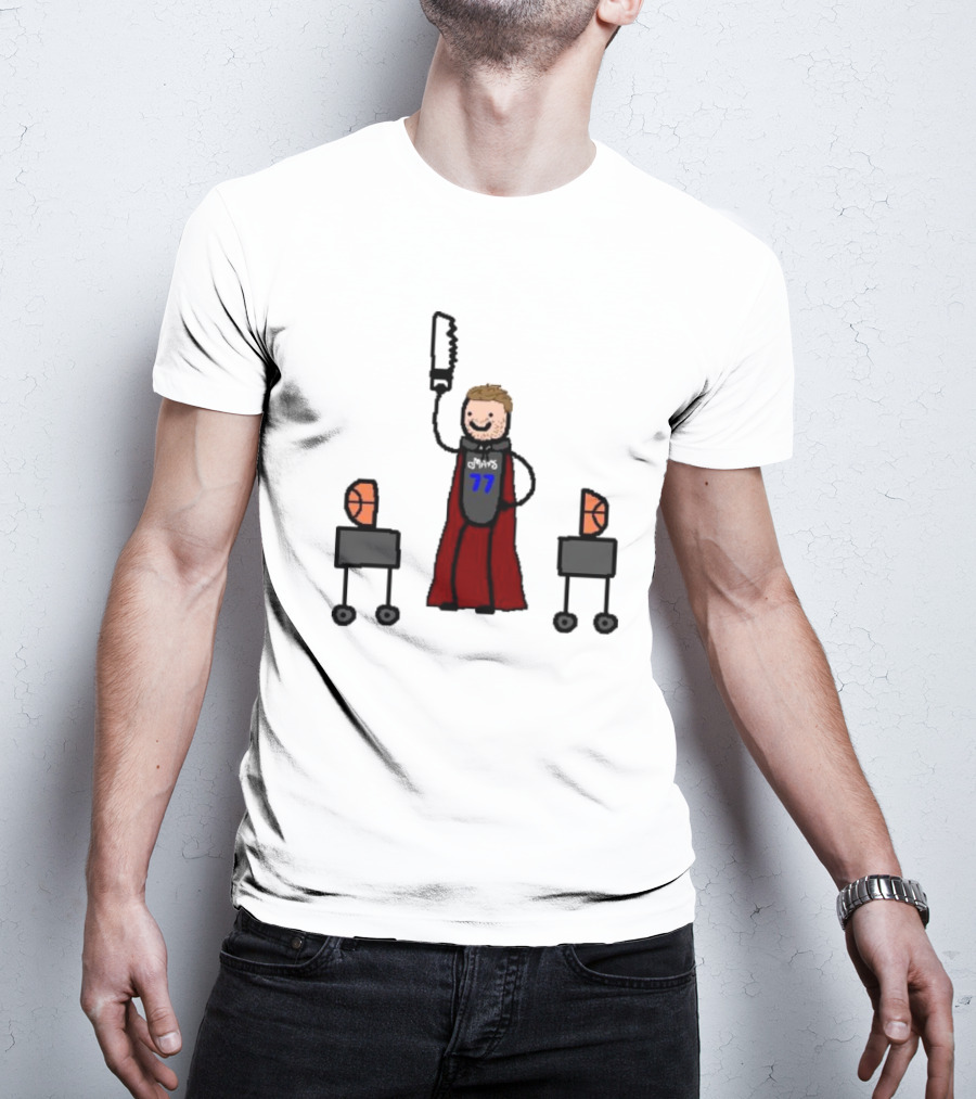 Luka Magic Cut The Basketball In Half NBA Paint Art Style 77 T-Shirt