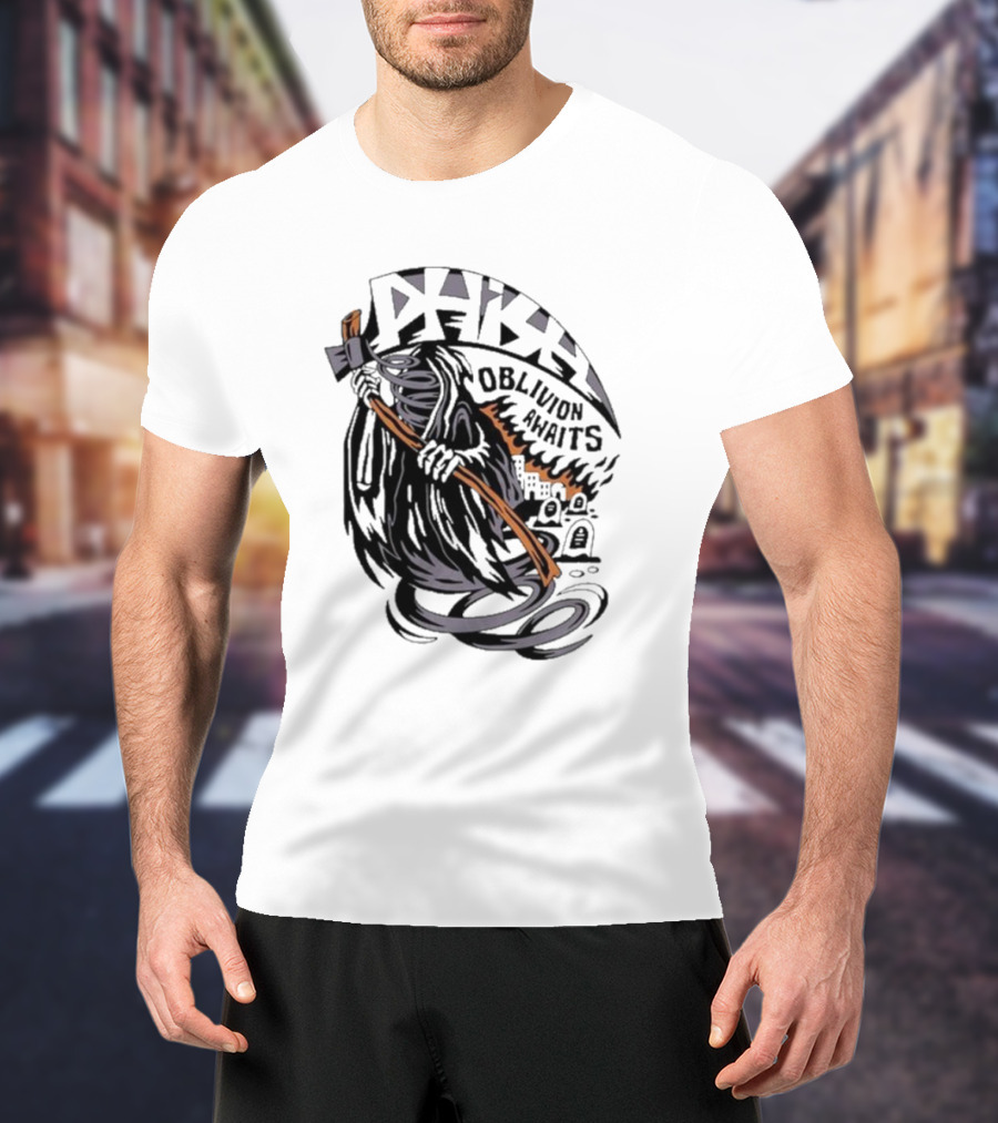 Dark Reaper With Scythe Oblivion Awaits Graves T-Shirt