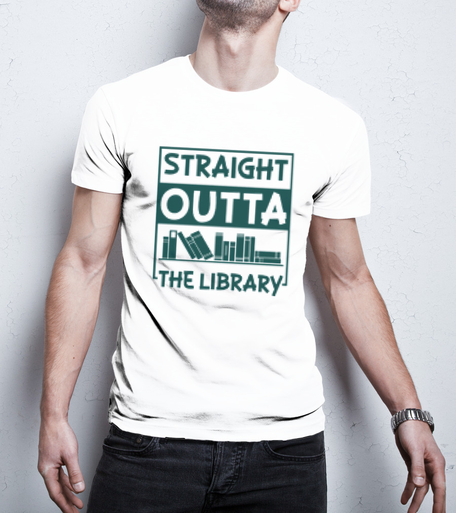 Straight Outta The Library Bookshelves Concept T-Shirt