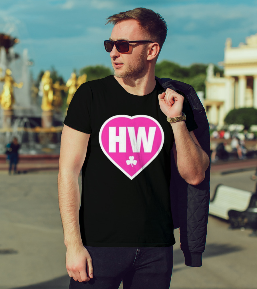 Celtics HW Heart With Pink Clover Move4Heather T-Shirt