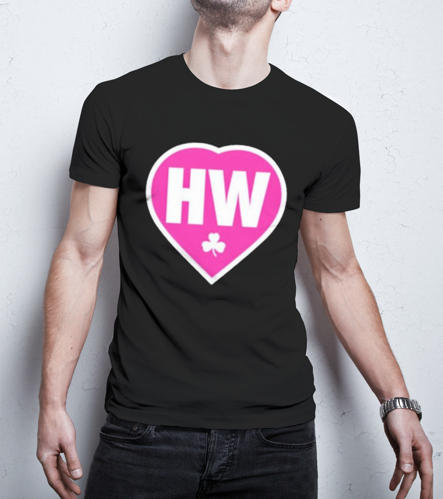 Celtics HW Heart With Pink Clover Move4Heather T-Shirt