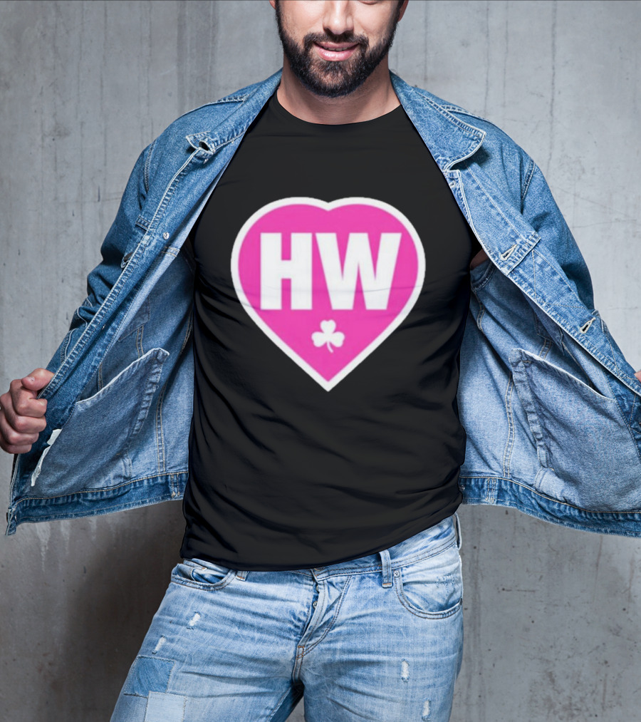 Celtics HW Heart With Pink Clover Move4Heather T-Shirt