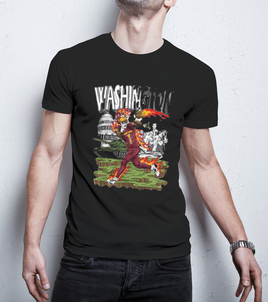 Washington Dark Horse Jd X Dh Football Fire Monuments T-Shirt