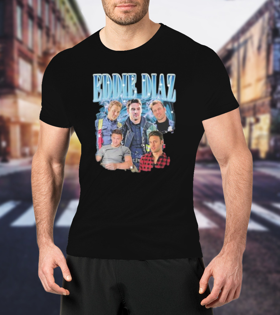 Eddie Diaz Firefighter Tribute Montage T-Shirt