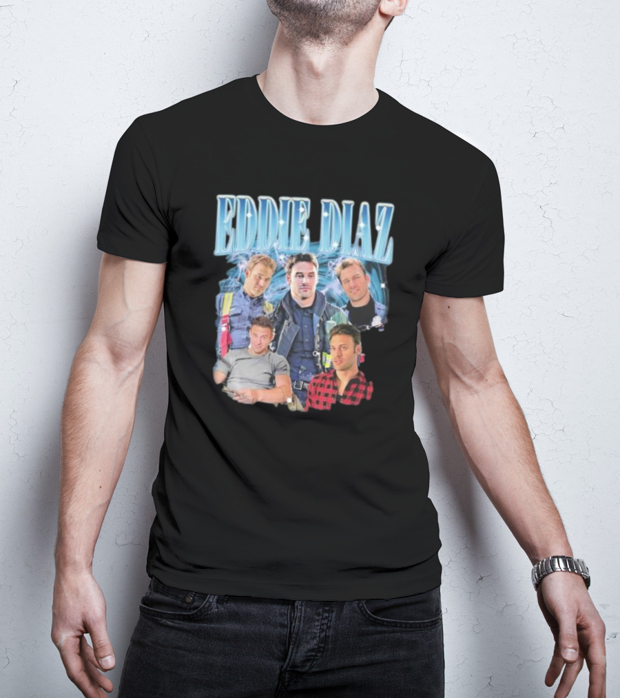 Eddie Diaz Firefighter Tribute Montage T-Shirt