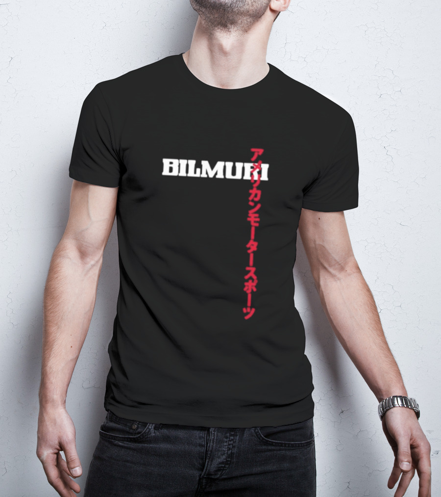 Bilmuri American Motorsports Japanese Text T-Shirt