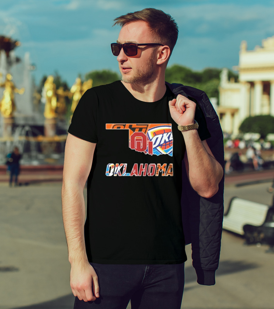 Oklahoma Sports Teams Oklahoma City Thunder Oklahoma State University Cowboys University Of Oklahoma Sooners T-Shirt
