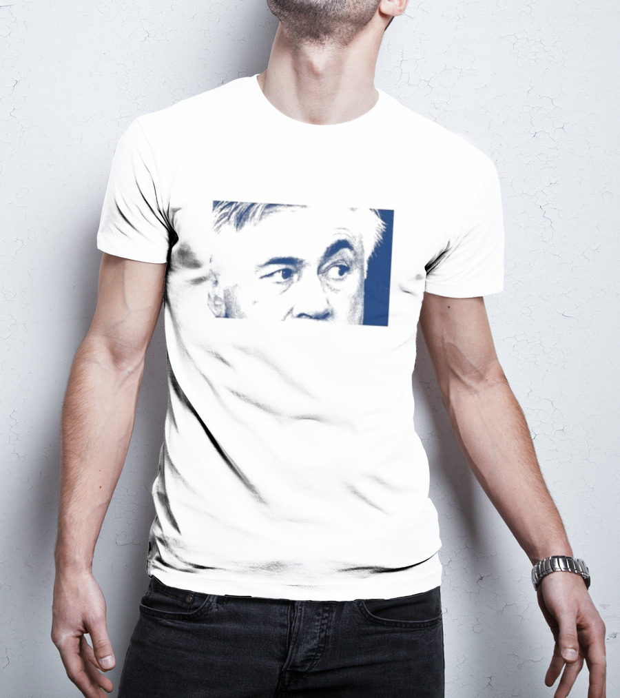 Don Carlo Ancelotti Eyes AOF Images In Blue T-Shirt