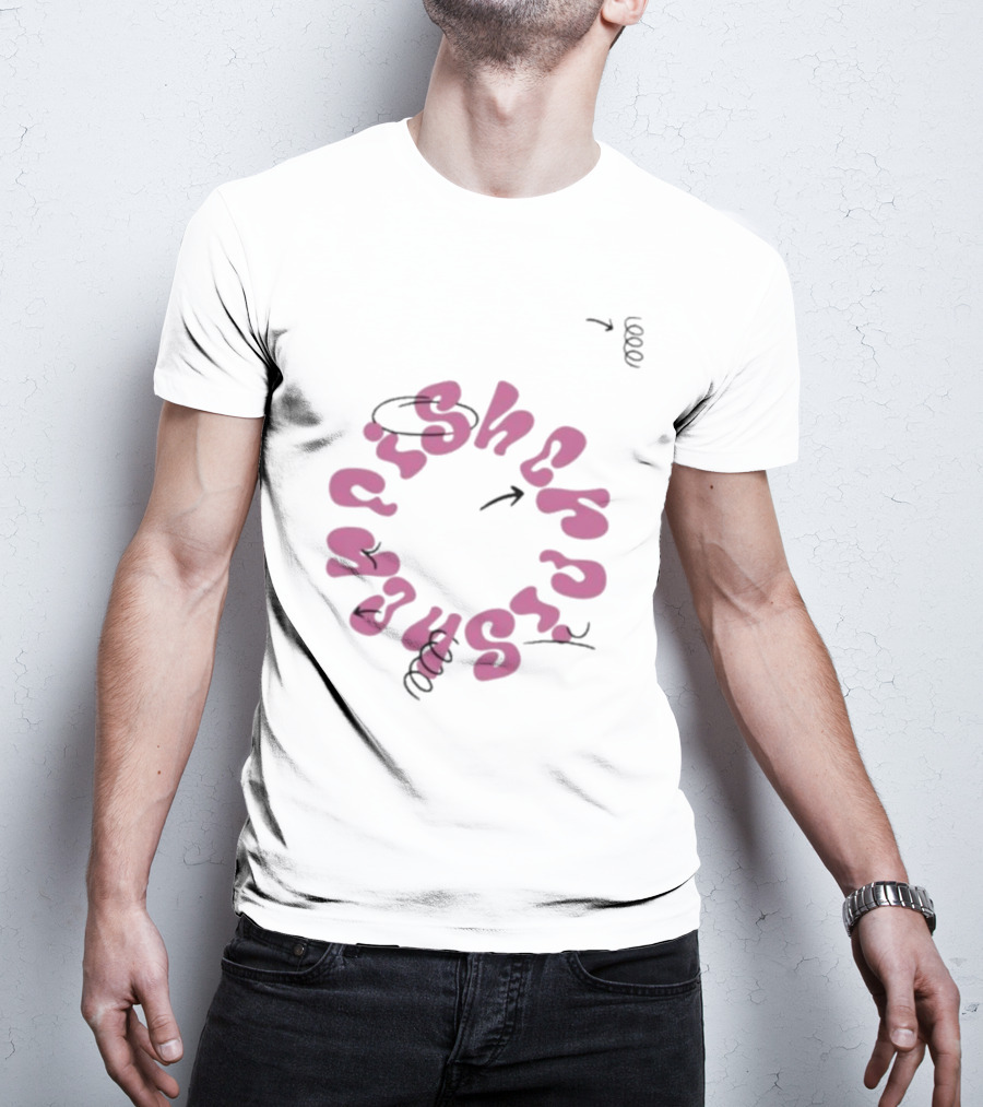 Fisher White Loop Essentials Circular Text T-Shirt