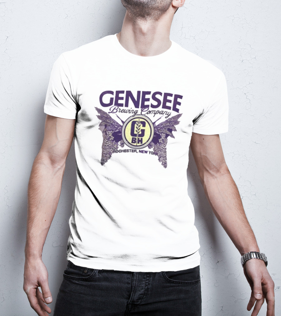 Genesee Brewing Company G Brewing Co Rochester New York Winged T-Shirt