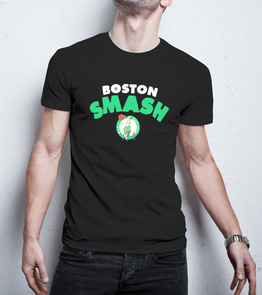 Boston Celtics Smash Basketball Emblem T-Shirt