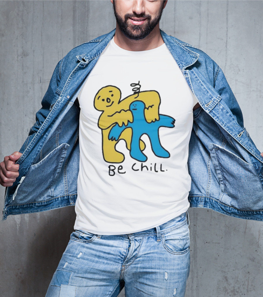 Iwantmyhoney Be Chill Yellow And Blue Figure Hugging T-Shirt