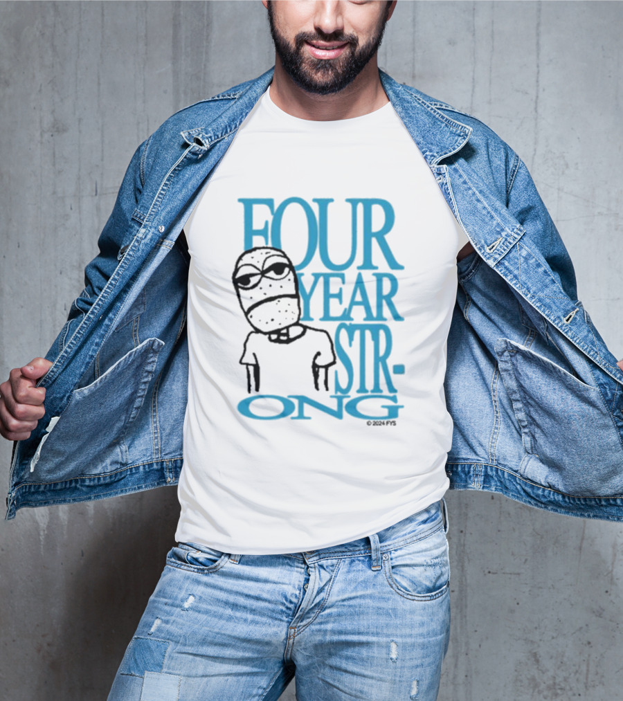FOUR YEAR STRONG Band Logo With Masked Character T-Shirt