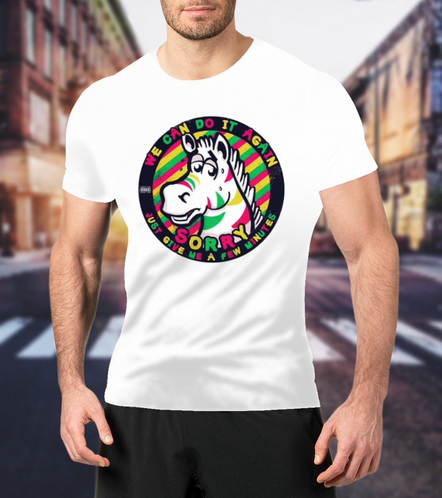 We Can Do It Again Sorry Just Give Me A Few Minutes Rainbow Zebra T-Shirt
