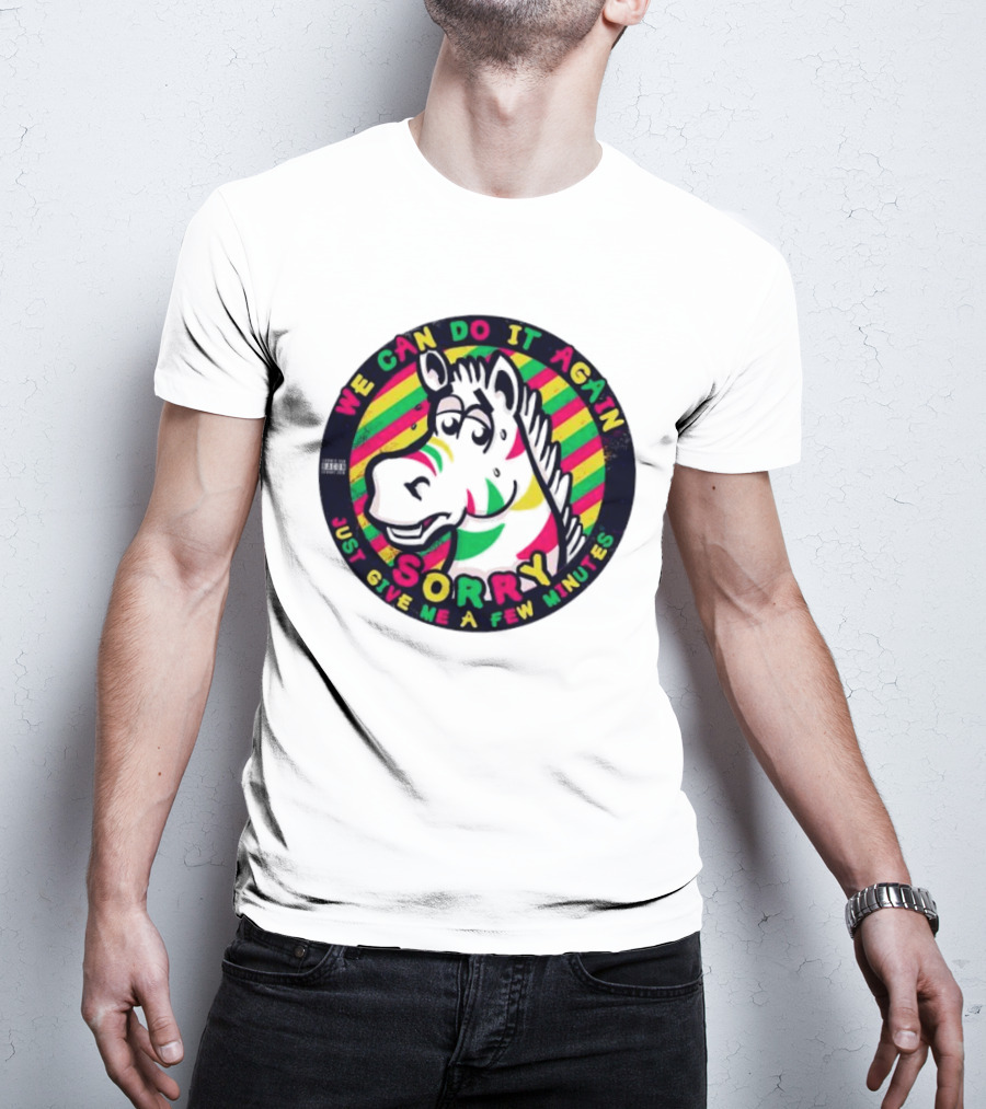 We Can Do It Again Sorry Just Give Me A Few Minutes Rainbow Zebra T-Shirt