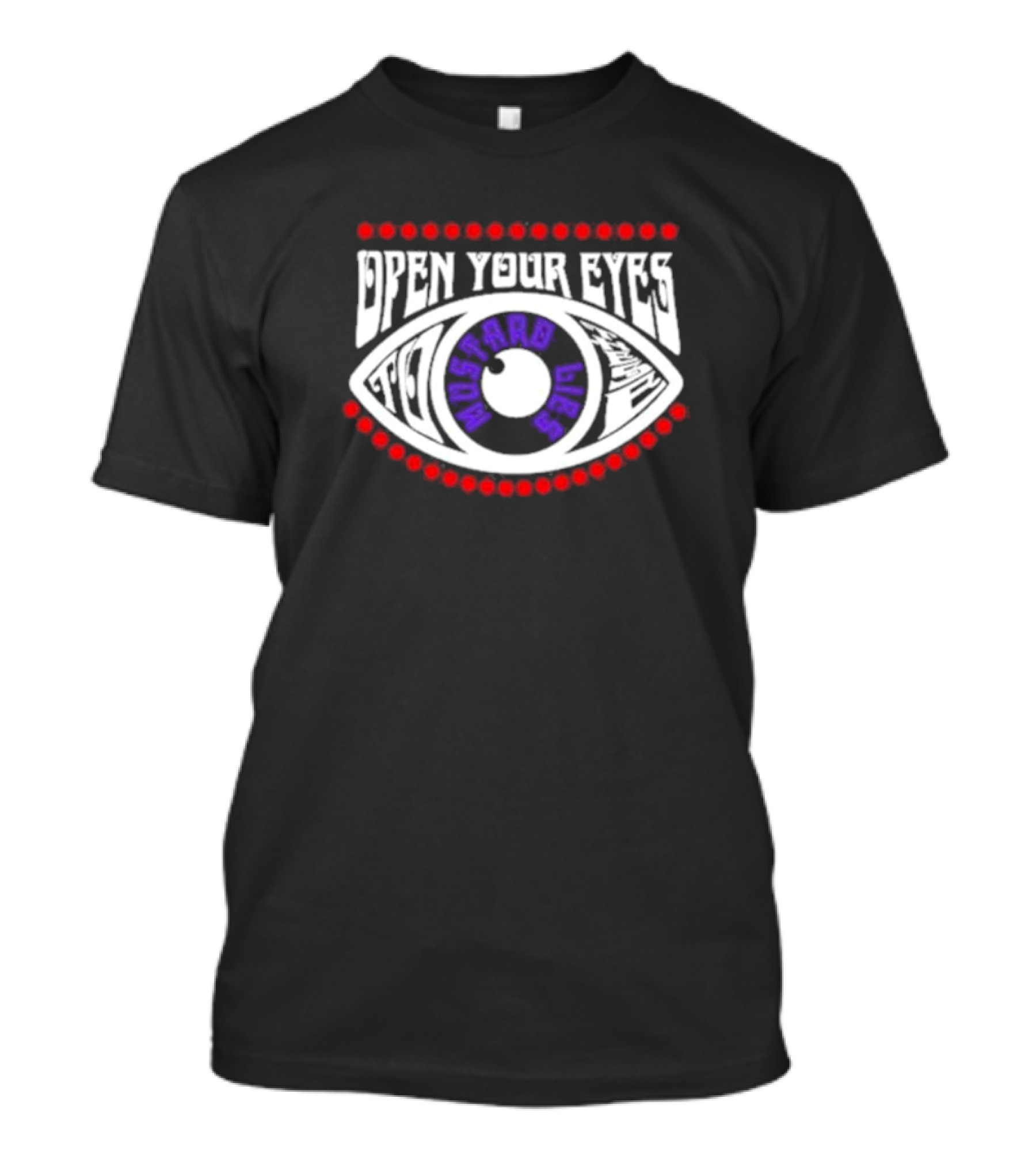 Open Your Eyes Rhinoceros Mustard Lies T-Shirt