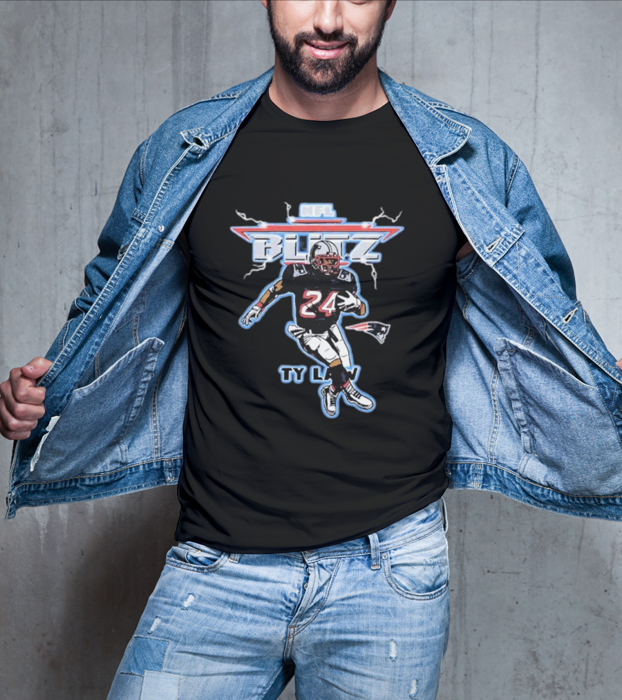 NFL Blitz Patriots Ty Law 24 Running Back T-Shirt