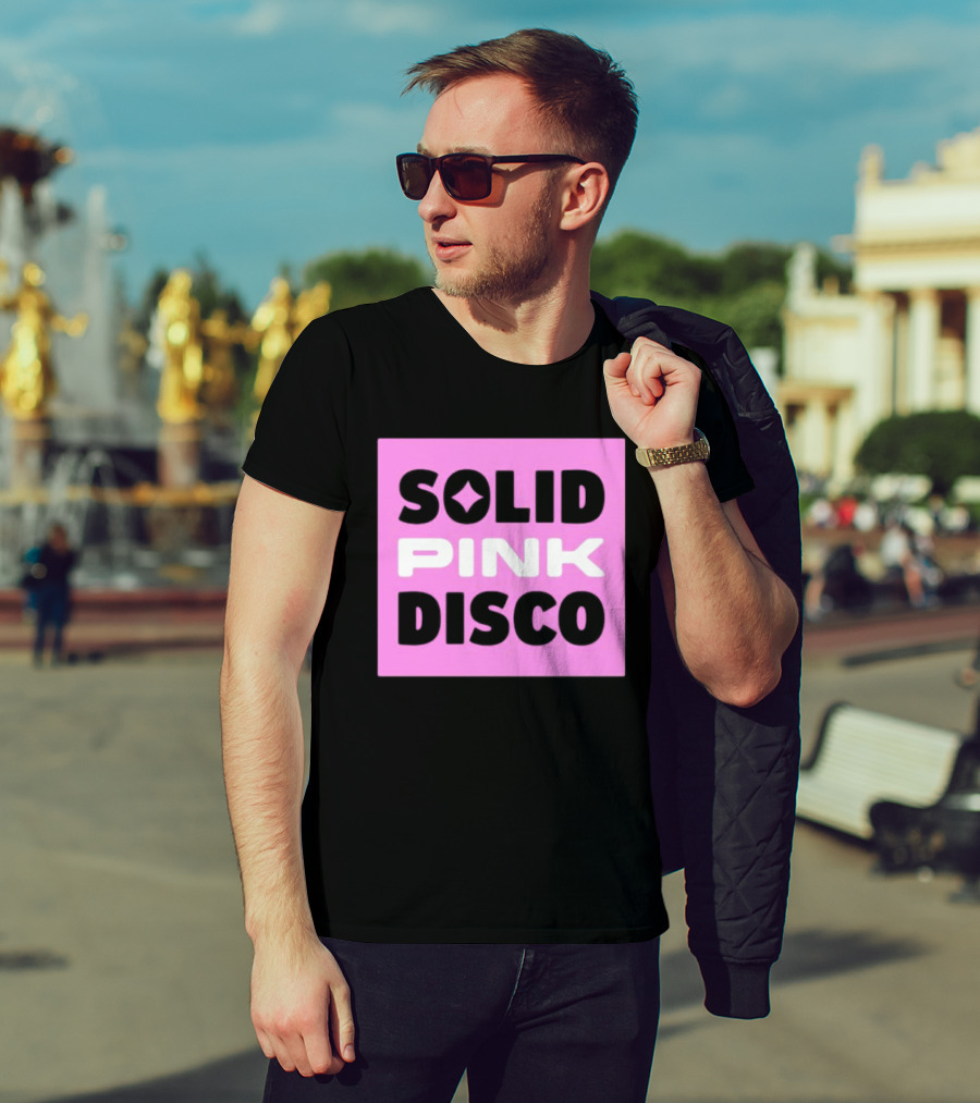 SOLID PINK DISCO Starburst Retro Block T-Shirt