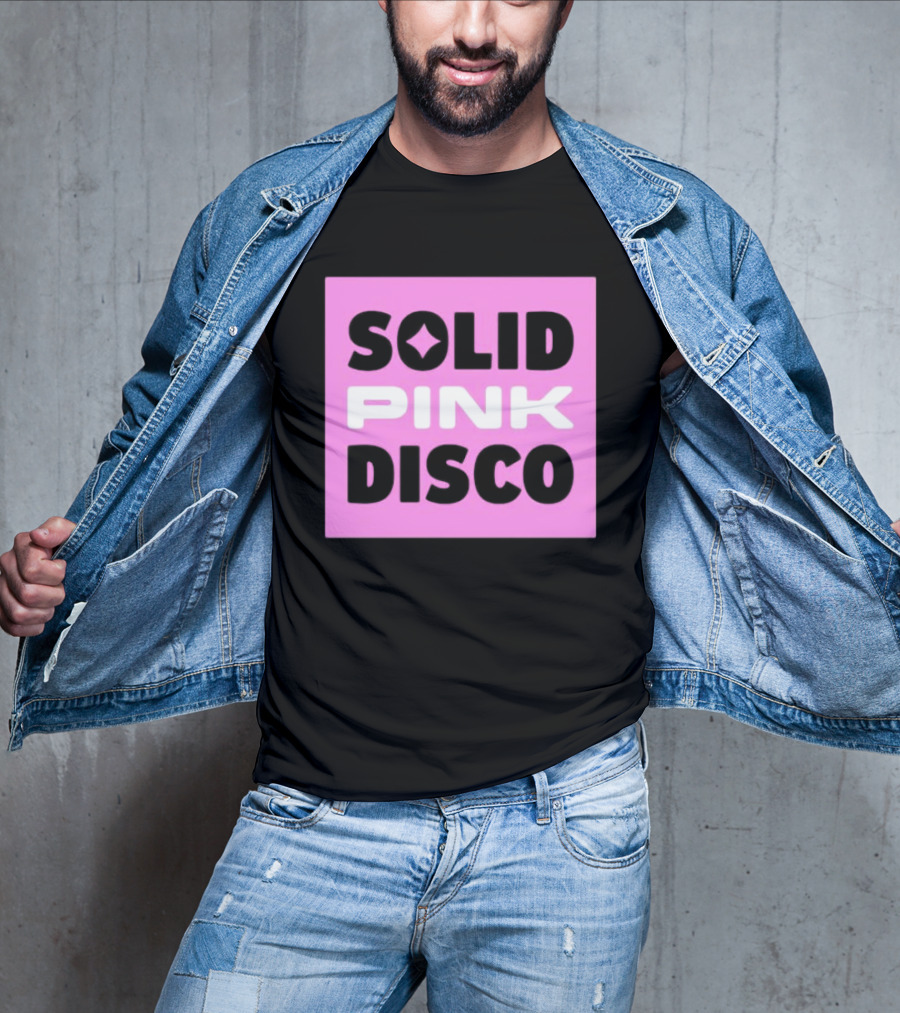 SOLID PINK DISCO Starburst Retro Block T-Shirt