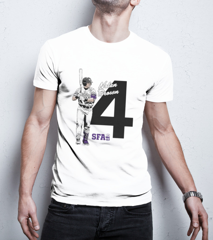 Nolan Brown 4 SFA Baseball Player T-Shirt