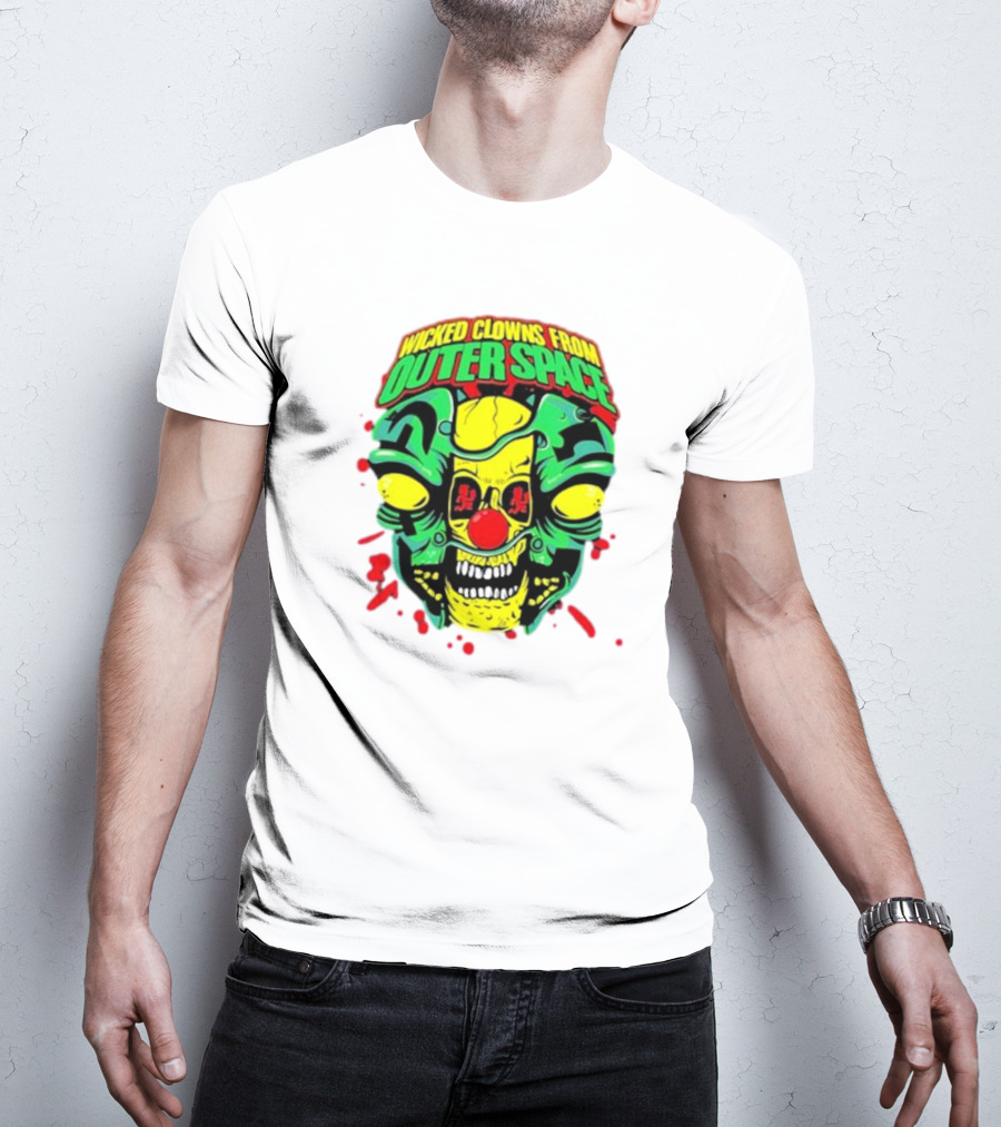 Wicked Clowns From Outer Space Psychopathic Vault ICP Split Face Alien T-Shirt