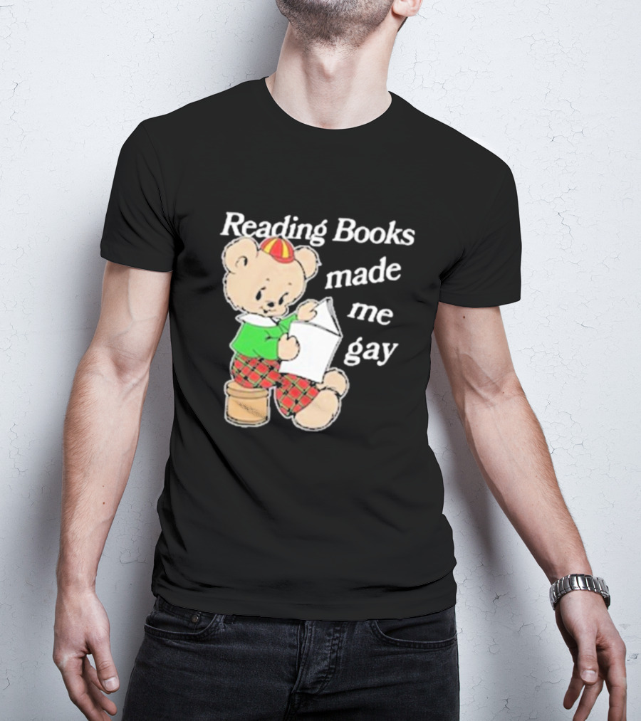 Reading Books Made Me Gay Teddy Bear In Plaid T-Shirt