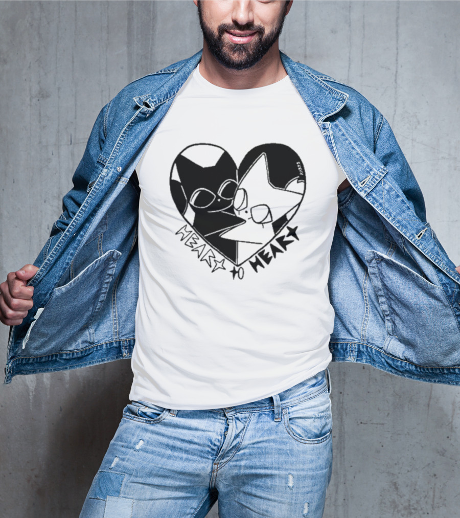 Heart To Heart Everpress Black And White Cat T-Shirt