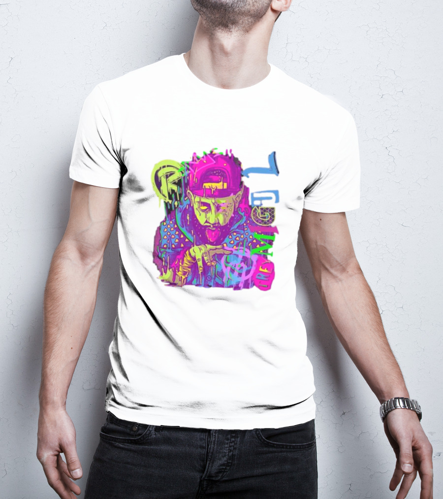 Trey Miguel Neon Drip Purple Paint T-Shirt