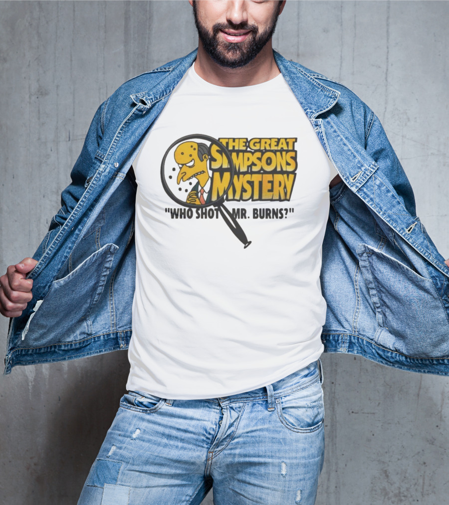 The Great Simpsons Mystery Who Shot Mr. Burns 1995 T-Shirt