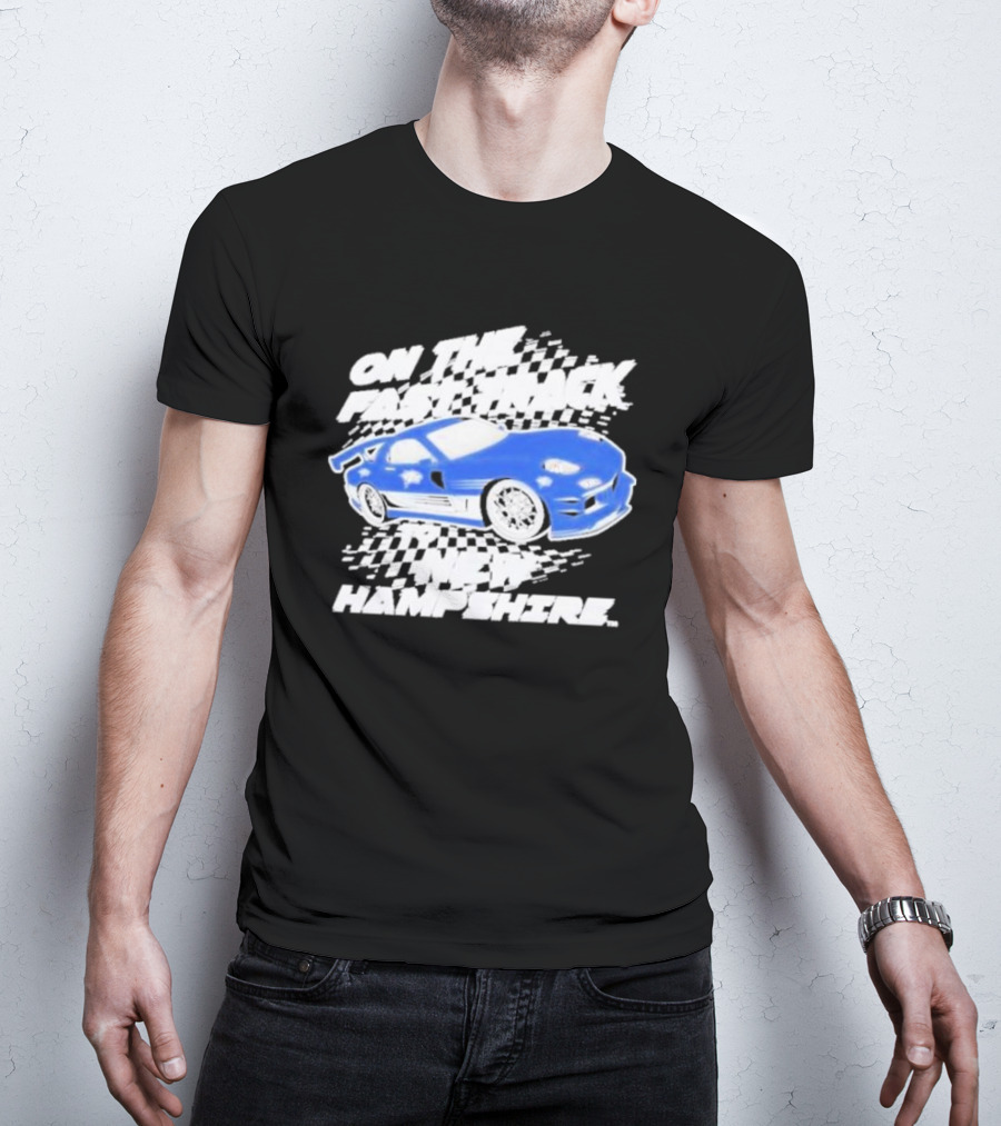 On The Fast Track New Hampshire Wildcats Racing Car T-Shirt