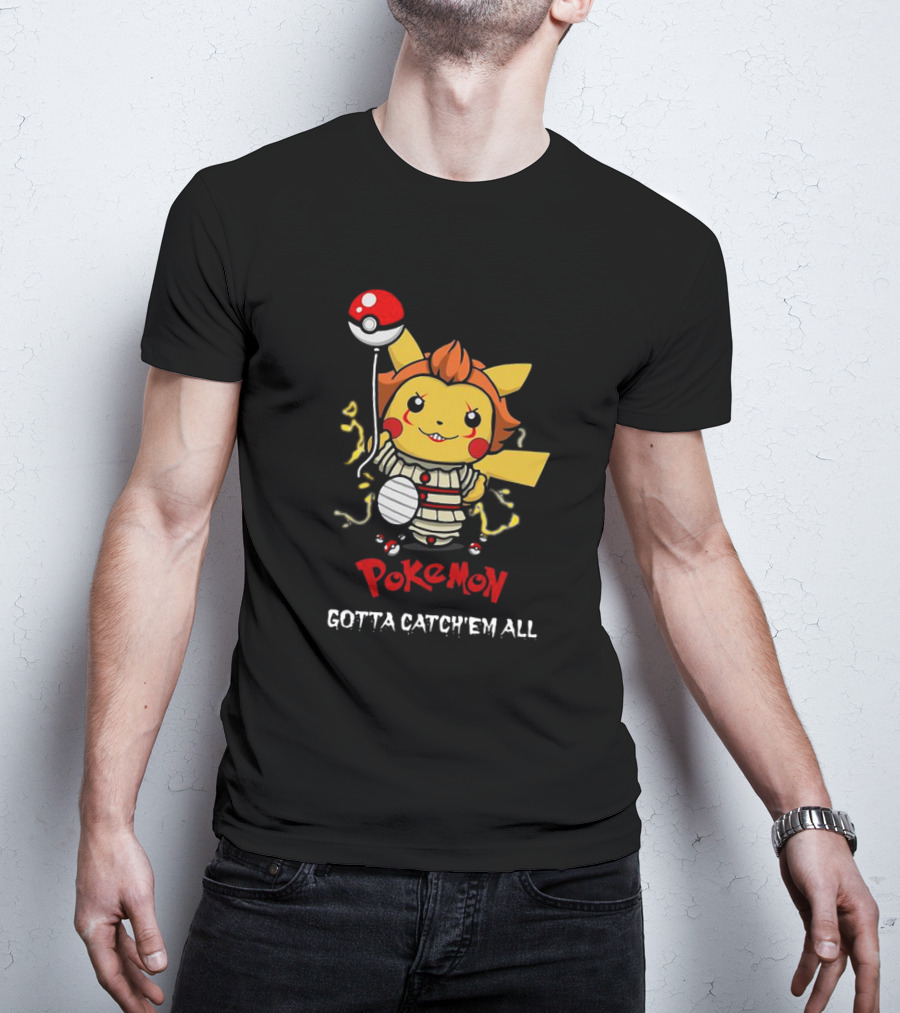 Pikachu Pennywise Pokemon Gotta Catch'em All Balloon Mashup T-Shirt