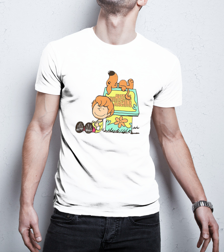 Scooby Doo And Shaggy Rogers Snoopy Style Mystery Machine T-Shirt