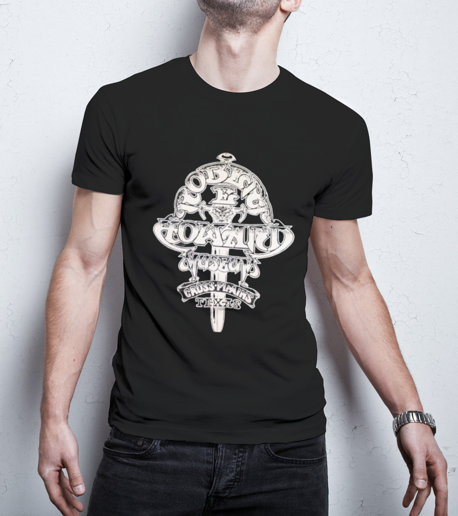 Robert E. Howard Museum Sword Emblem Cross Plains Texas T-Shirt