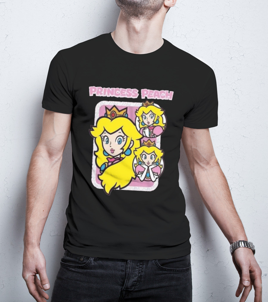 Princess Peach Glitter Super Mario T-Shirt